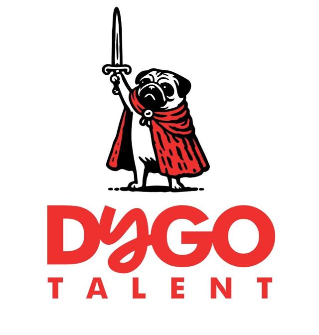 DygoTalent pug mascot logo